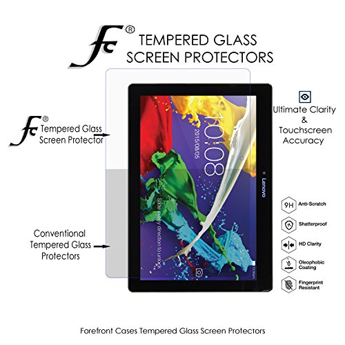 Forefront Cases® [HD KLARHEIT] Gehärtetes Glas Bildschirm Schutz Protektor Folie für Lenovo Tab 2 A10-30F 25,6 cm (10,1 Zoll HD) Tablet-PC [ULTRA DÜNN nur 0.3mm] - 2