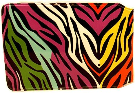 Colourful Zebra Credit Card Bus Pass Wallet Slimline Travel Rail Ticket Holder Cover for Oyster Business Zip ID Card - Bifold - Party Bag Gift School Leaver Uni (2X Wallets)