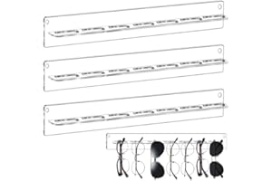 GOEDCH Organizador Gafas de Sol: Paquete de 3 Soporte Acrílico, Expositor Múltiple Pared y Armario