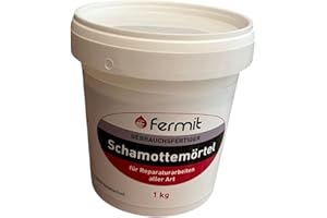 FIREVIKINGS FIREPARTS WITH QUALITY Malta refrattaria da 1 kg, pronta all'uso in ceramica, ignifuga fino a 1600 °C