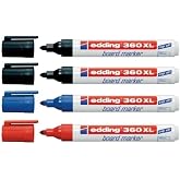edding 360 Xl Doldurulabilir Beyaz Tahta Kalemi 4 L&uuml; 2 Siyah 1 Kırmızı 1 Mavi