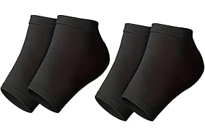 DREAM AURORA 2 Pairs Moisturizing Gel Heel Socks,Soft Heel Socks,Ventilate Foot Spa Moisturizing Gel Beauty Socks Moisturising Socks for Dry Hard Cracked Skin(Black)