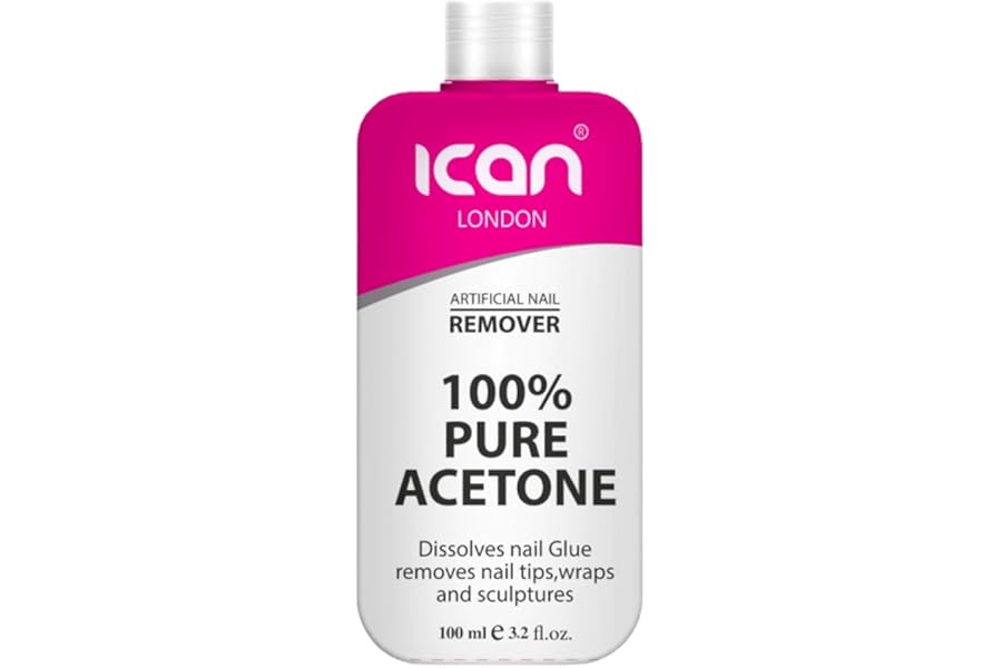 Ican London 100% Pure Acetone Nail Polish Remover UV GEL Soak Off 100ML