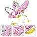 Vibrating baby bouncer with musical function - Adjustable pink bouncer with 2 toybars and educational toys