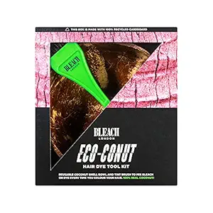 BLEACH LONDON Eco-Conut Reusable Hair Dye Tool Kit - Coconut Shell Bowl with Tint Brush, Eco-Friendly, Vegan, Cruelty Free, For DIY Dying & Bleaching