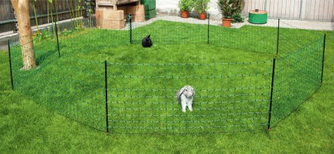 Gartenzaun grüner Kleintierzaun Gehege Auslauf Kaninchen Hundezaun Elektrozaun 12 Meter lang 65 cm hoch Weidezaun Netz mit Pfählen Kaninchenzaun Hasenzaun Katzenzaun Garten Zaun Hunde Katzen Hasen Kaninchen Kleintierzaun grün Gartenzaun Kaninchengehege Kaninchennetz Hundenetz Absperrung Freilaufgehege Freilauf Gehege Auslauf - 4
