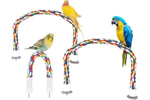 Kellegour 3 Pcs Perchoir Perroquet Corde,Coton Corde Oiseau Jouets Oiseaux pour Perroquets Perchoirs