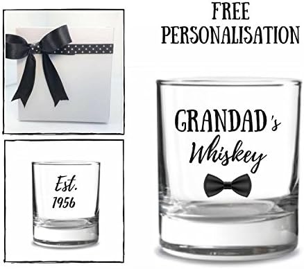Grandad whiskey glass, personalised gifts for grandad birthday 1 x whiskey glass with option to personalise and change wording FREE of charge.