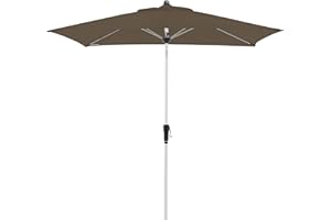 doppler Aluminium Sonnenschirm SL-AZ 220x140- Rechteckiger Kurbelschirm- Modernes Design- Starker UV-Schutz- 220x140cm- Greige-Taupe