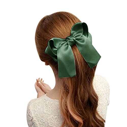 OverDose Women Girls Cute Large Big Satin Hair Hair Clip Boutique Ribbon Bow