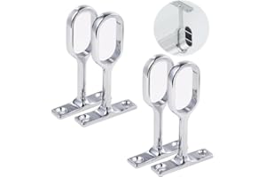 BAVOOTY Soporte de Varilla,Soporte de Barra de Armario,Soporte Central de la Barra de Percha,Soporte para Cortinas,Soporte para Barra de Ropa,Soporte de Barra de Armario Ovalado,para Dormitorio,16mm (2)