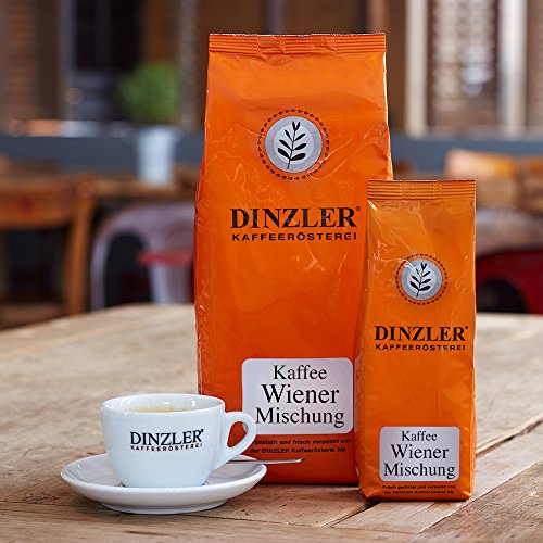 Dinzler Kaffeerösterei Wiener Mischung 1000g | ganze Kaffeebohnen | hochwertige Kaffeebohnen | Ideal für French Press & Vollautomaten | Geschmack wie im Wiener Kaffeehaus