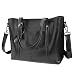 Produktbild klighten Frauen Kuh Split Leder Schultertasche Handtaschen Aktentasche für das Büro Umhängetasche Lässig Alltägliche Umhängetasche Cross Body Gurtband Tasche, schwarz