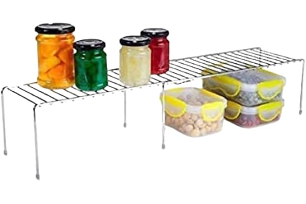 Swadhin Multipurpose Expandable Stand Utensils Cookware Plate Dish Storage Shelf Rack Kitchen Shelves for Home Cupboard Shelf Wire Rack Kitchen Fridge & Spice Storage.