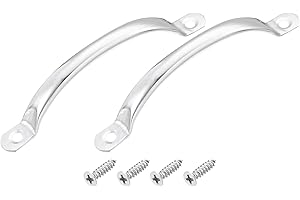 sourcing map Stainless Steel Door Pull Handles, 2Pcs 120mm/4.72" Long Door Handle with Screws Cabinet Drawer Hardware Handles Pulls