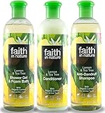Faith In Nature Lemon & Tea Tree Shampoo, Conditioner & Shower Gel Trio