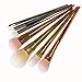 VALUE MAKERS 7PCS Metal Makeup Brushes - Beauty Cosmetics Tools - Professional Make up Brushes Kit - Luxury Makeup Brush Set - Makeup Brush Set - Face Powder Foundation Blusher Eyeshadow Contour Eyeliner Brush + Makeup Brush Pouch