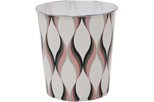 JVL Piccolo Cestino per la Carta a Spirale, 24,5 cm x 26,5 cm Circa, Rosa + Grigio, Confezione da 1