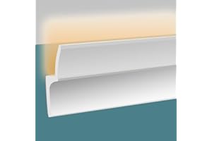 MHDJQ Cornisas Ddecorativas Pared Molduras de Estuco Moldura Techo 2m Cornisa Led Iluminación Indirecta Autoadhesivo Silicona Resistente a Choques y Agua (2 Meters)