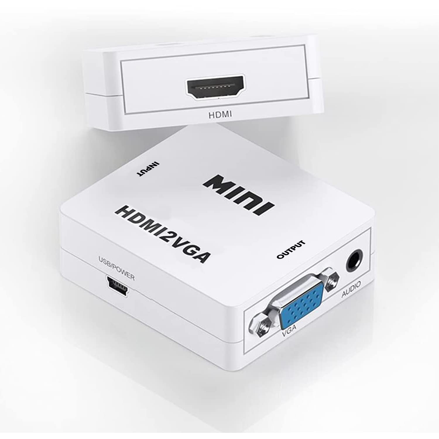 Sounce HDMI to VGA Adapter/Connector/Converter Cable 1080P (Female to Female) for Media Players, Xbox, Projector, Computer, L