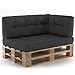 Produktbild Vicco Palettenkissen Set mit Holzlehnen Sitzkissen Rückenlehne Palettensofa gesteppt (Sitz+Rücken+Seitenkissen, Anthrazit)