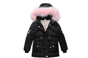 Spritumn-Home Filles Manteau D'hiver Enfants Chaud Fourrure À Capuche Blouson Manteau Enfant Garçon Fille Doudoune à Capuche - Veste à Manches Longues Sport bébé Ski Vêtement 2-7 ans