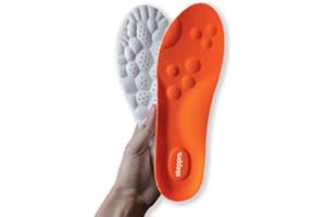 Original Stepprs Comfort Shoe Insoles for Men Women Adjustable Size 4D Memory Foam Cloud Soles Arch Support Improved Posture (Orange, EU 43-44 (UK Men 9-10|UK Women 10.5-11.5))