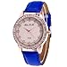 Produktbild Lazzgirl Mode Lässig Damenuhr Glasspiegel Lederband Quarz Uhr(Bleu,One Size)