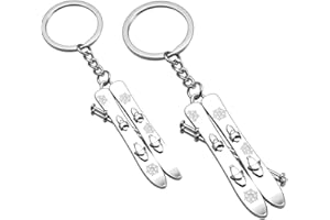 INGJIA Porte-clés sport d'hiver 2 pièces porte-clés de ski, décoration de bijoux créatif, souvenir pour les sports d'hiver, cadeau pour les amoureux du ski