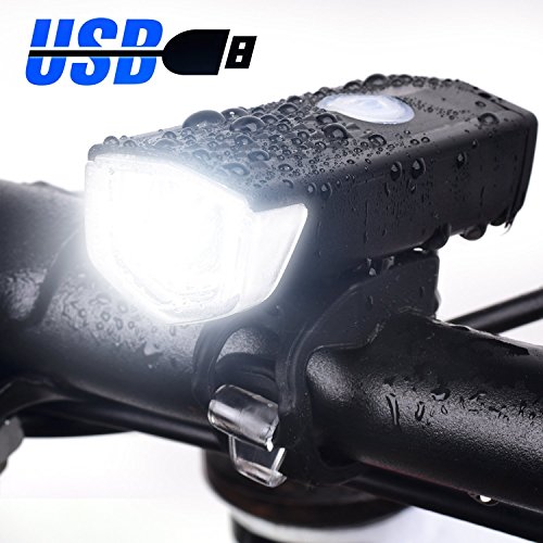 Eximtrade USB Wiederaufladbar Fahrrad Taschenlampe Vorderlicht 3 Modi 300 Lumen LED Wasserdicht