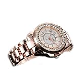 Yiwa passt Frauen-Art- und Weisekeramikband-runde Vorwahlknopf-Uhr-stilvolle Armbanduhr-elegante Uhr auf