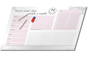 ‎PRIMUS-PRINT.DE PRIMUS PRINT - Design Schreibtischunterlage Papier - DIN A2 Unterlage Schreibtisch - Abreißblock - 80g Dickes Naturpapier - Stabiler Papprücken - 25 Blatt - [ Motiv: Smilie mit Fußleiste ]