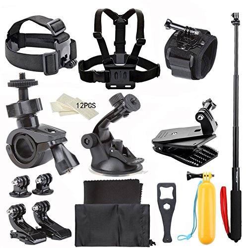 examen ccbetter 27 en 1 Sports Action Camera Accessoires pour GoPro Hero 4 Session Hero 1 2 3 3+ avec ccbetter CS710 CS720W + SJ4000 5000 6000 7000 Xiaomi Yi avec étui de transport noir