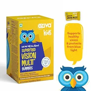 OZiva Kids Superfood Vision Multi Gummies for Age 5 years & Above (with Lutein-Zeaxanthin, Triphala & Eye Multivitamins) to Support Healthy Eyes & Vision