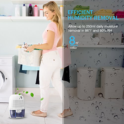 Luftentfeuchter, VicTsing Homasy 500ml tragbar und kompakter Elektronischer Luftentfeuchter Raumentfeuchter Luftreinigungsfunktion für Haus, Schlafzimmer, Keller, Büro, Schrank, Schuhe Kabinett - 4