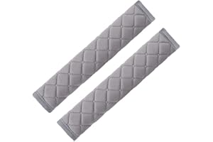 LICHUANUK Lot de 2 Coussinets de Ceinture de Sécurité, Harnais Confortable en Peluche Pour Ceinture de Sécurité Pour Adultes et Enfants Auto coussins de ceinture, Confort Pads Voyage Gris