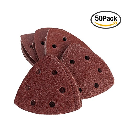 50pcs 40/60/80/120 Grit Dreieck Schleifblätter Papier Scheiben Sander Grinder Pads