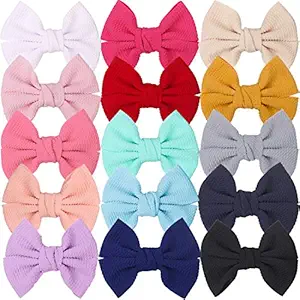 XIMA 15pcs Hair Bow Clips Fabric Princesss Hair Accessories for Baby Girl Toddlers Teens Kids Womens