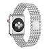 Produktbild myqyiyi Rechnungshof Rund Smartwatch Armband für Apple Watch Series 3 42 mm silber