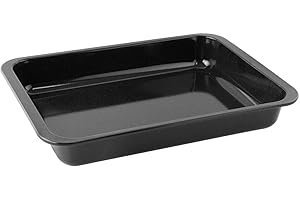 Zenker 7293 Teglia Rettangolare XXL, Grande Teglia da Forno, Rostiera, Lasagnera Rettangolare, per arrosti, carni, tiramisù, Acciaio smaltato Nero, 40 x 29 x 6 cm