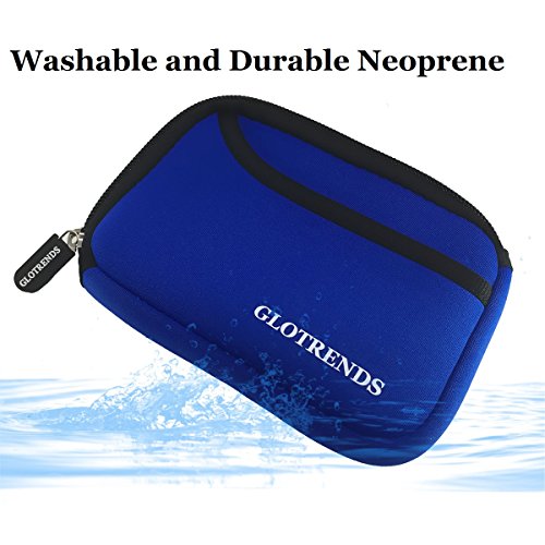 GLOTRENDS Universal Festplattentasche für 2,5 Zoll Festplatten und SSD/HDD, Hard Case erschütterungsfeste Schutzbox (Blau) - 8