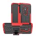 Produktbild xinyunew Moto G7 Play Hülle, Handyhülle Case 360 Grad Ganzkörper Schutzhülle+Panzerglas Schutzfolie Schützend Handys Schut zhülle Tasche Cover Skin mit Ständer für Moto G7 Play Rot