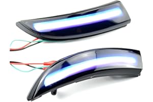MKptopia 1 paio luci a LED dinamiche per indicatori di direzione, Compatibile con specchietto laterale Fo-rd F-iesta B-Max 2008-2017, blu e giallo