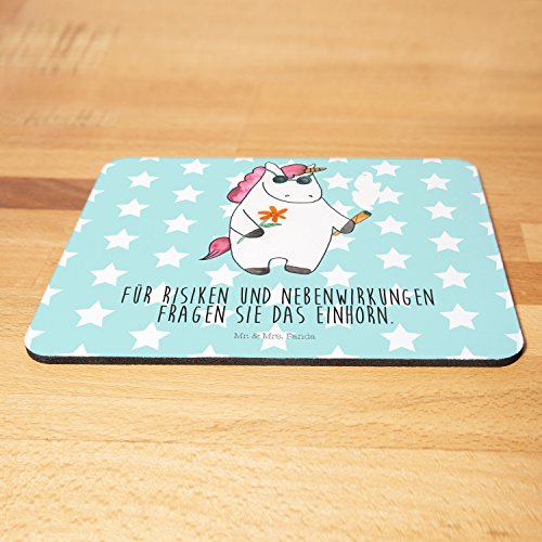 Mr. & Mrs. Panda Mauspad Druck Einhorn Woodstock – 100% handmade in Norddeutschland – Einhorn, Kiffen, Joint, Zigarette, Alkohol, Party, Spaß. lustig, witzig, Woodstock, Einhörner Mouse Pad, Mousepad, Computer, PC, Männer, Mauspad, Maus, Geschenk, Druck, Schenken, Motiv, Arbeitszimmer, Arbeit, Büro Einhorn, Kiffen, Joint, Zigarette, Alkohol, Party, Spaß. lustig, witzig, Woodstock, Einhörner - 3