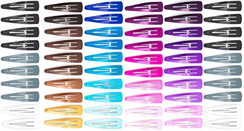 60 Stück Haarspangen aus Metall bunt, gold und silberfarben, metalliclack optik (6 SB Karten mit je 10 Haarspangen = 60 Stück) Hairclips