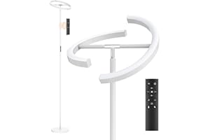 ‎ANTEN Anten Stehlampe LED | Wohnzimmer Stehleuchte Dimmbar 20W | Modern deckenfluter mit fernbedienung 2000LM mit 4 Farbtemperatur | Standleuchte Weiß für Schlafzimmer, Büro, Hotel