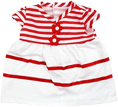 Warm haven Handmade Cute 18 Inch Baby Born Doll Clothes Girl Doll Dress Red Stripe Princess Tutu skirt