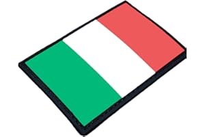 SENZAMA Patch 3D Bandiera Italiana in PVC con Strappo 8x5 cm Toppa Hook and Loop Patch Italia Plain