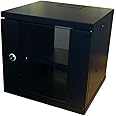 kenable Wall Mounted Data Cabinet 10 inch SOHO Networking Small 4U 300mm Black [10 inch Wide Wall Cabinet]