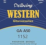 Dellwing Gitarrensaiten für Westerngitarre ★ 6-Saiten-Set...